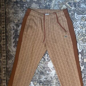 Lacoste Men's Tan Geometric Joggers